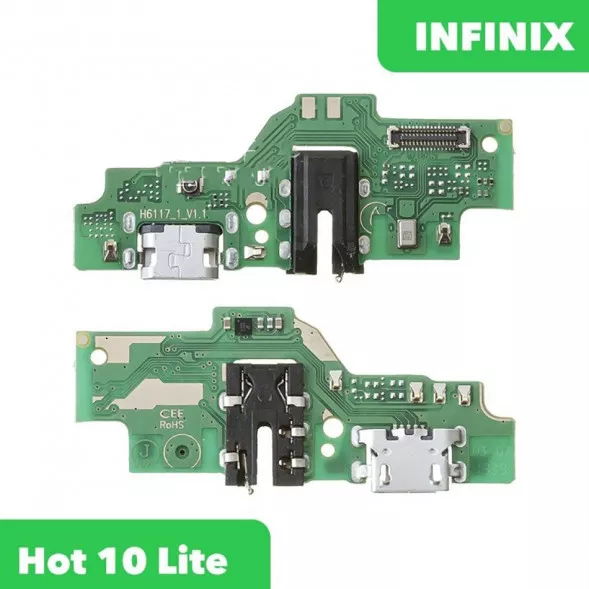 Шлейф для Infinix Hot 10 Lite (X657B) нижняя плата на разъем зарядки, гарнитуры, микрофон