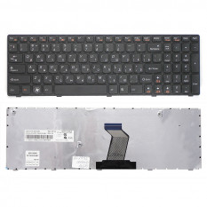 Клавиатура для ноутбука IBM Lenovo IdeaPad B570 B580 V570 Z570 Z575 B590 (черная) с черной рамкой 002932-м