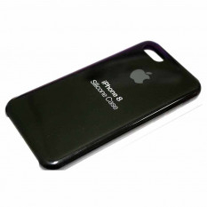 Силиконовый чехол с яблоком для iPhone 7, iPhone 8 (черный)